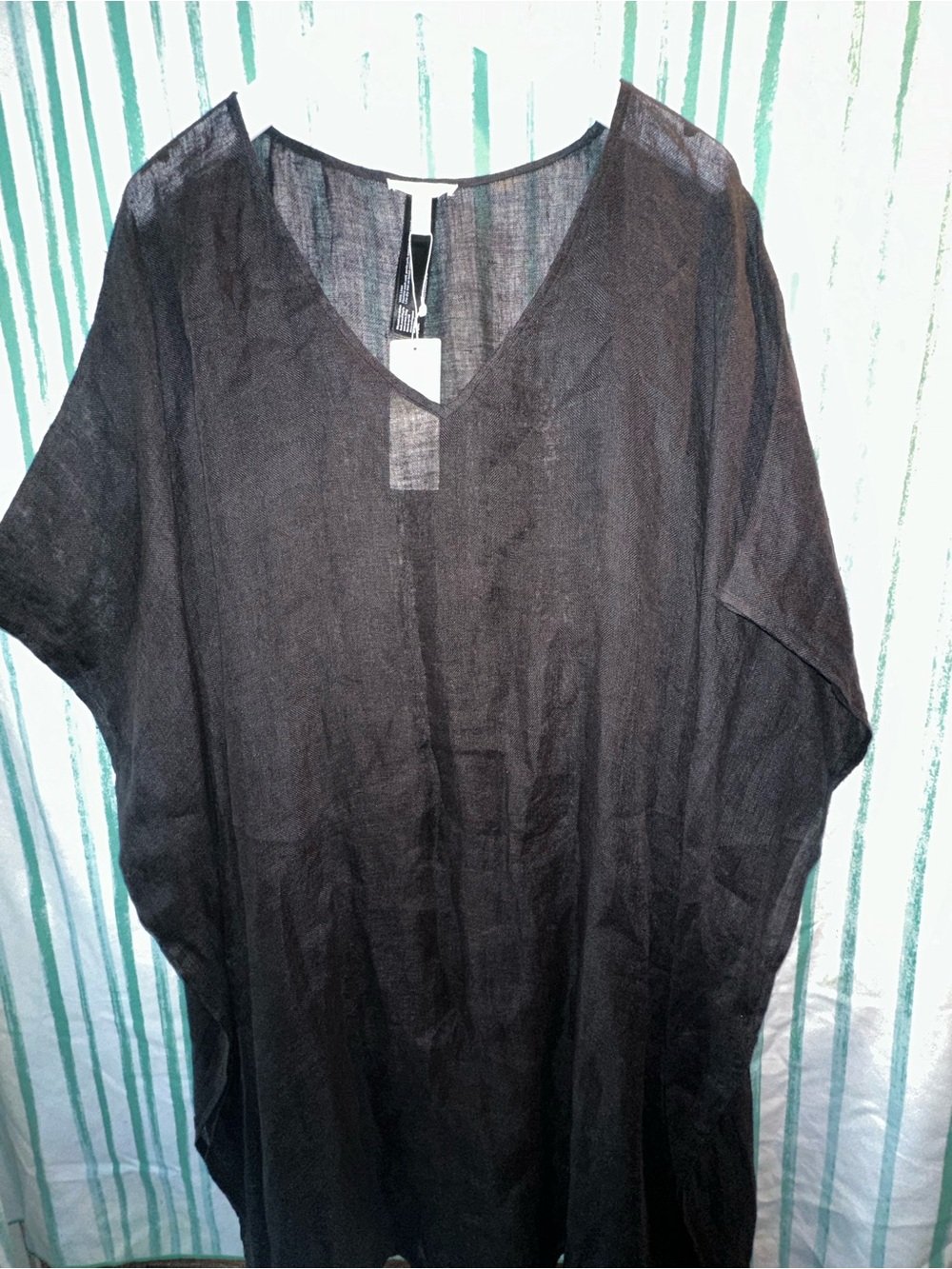 Eileen Fisher Black Oversized V-Neck Tunic